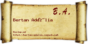Bertan Adélia névjegykártya